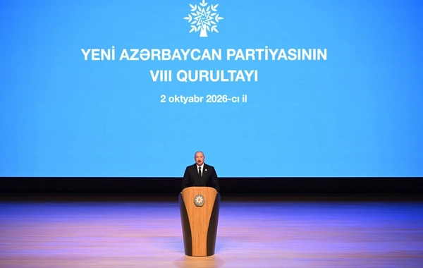 YAP-ın VIII Qurultayı keçirilib, İlham Əliyev çıxış edib