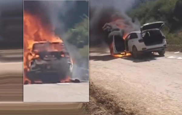 Ucarda maşın od tutub YANDI