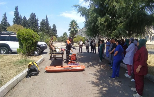 Xəstəxanada fövqəladə hallarda davranış qaydaları ilə bağlı tədbir keçirilib