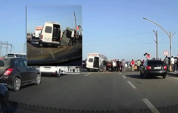 Bakıda AĞIR QƏZA - Avtobus, "Ford Transit" və "Range Rover" toqquşdu