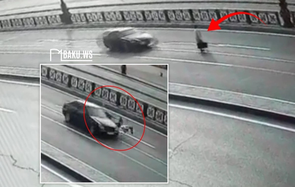 Bakıda yolu keçən qadını avtomobil vurdu - DƏHŞƏTLİ QƏZANIN ANBAAN VİDEOSU