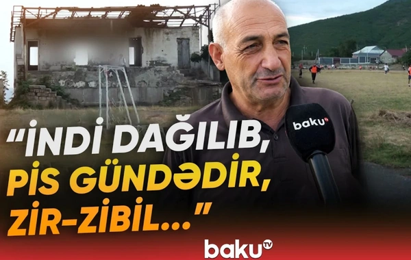 Oğuz şəhər stadionu baxımsızlıqdan yararsız hala düşüb
