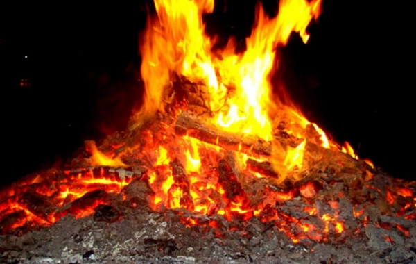 In Azerbaijan, a teenager received burns after falling into a festive bonfire