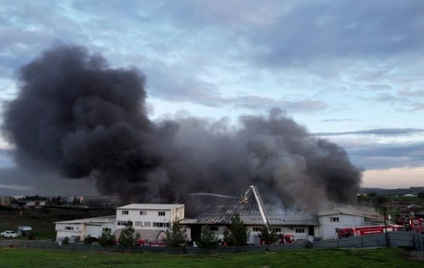 Türkiyədə fabrikdə baş verən güclü yanğının GÖRÜNTÜLƏRİ