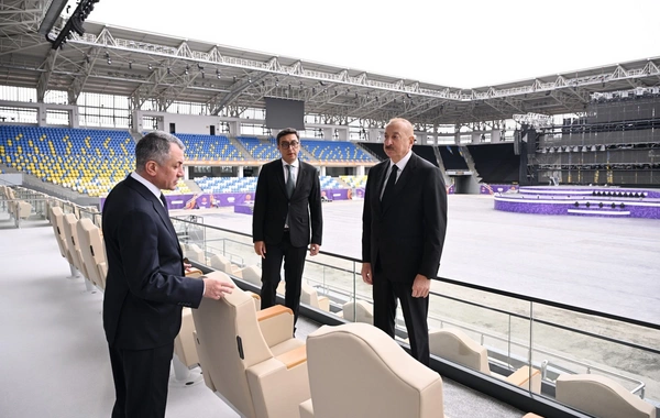 Prezident İlham Əliyev Gəncə Stadionunun açılışında iştirak edib