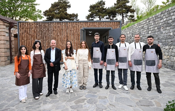 Leyla Əliyeva və Arzu Əliyeva Şəkidə tarixi-memarlıq abidələrinin bərpadan sonra açılışında iştirak ediblər