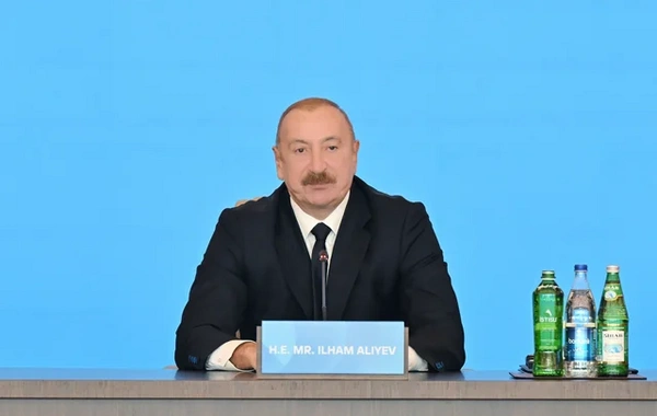 Prezident İlham Əliyev VII Ümumdünya Mədəniyyətlərarası Dialoq Forumunun açılışında çıxış edir