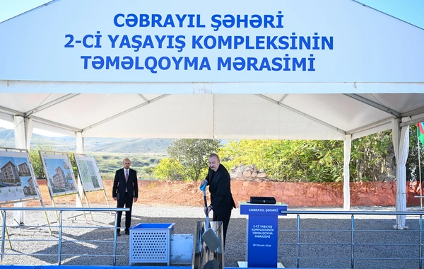 Cəbrayıl şəhərində ikinci və üçüncü yaşayış komplekslərinin təməli qoyulub