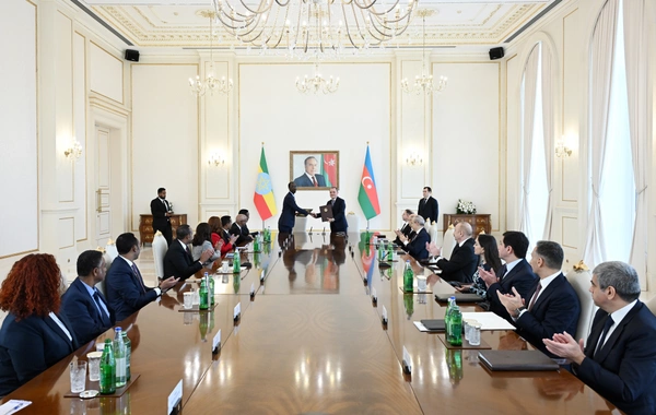 Состоялась встреча Президента Ильхама Алиева с премьер-министром Эфиопии в расширенном составе