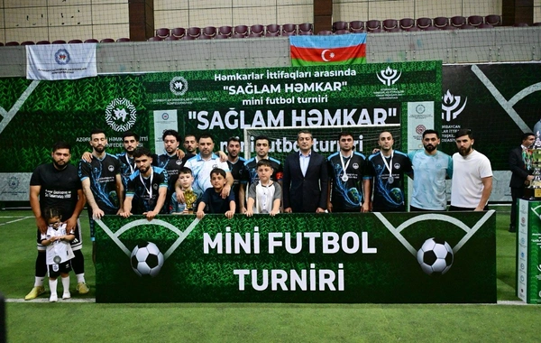 Azərbaycan Həmkarlar İttifaqları Konfederasiyasının təşkilatçılığı ilə keçirilən minifutbol turniri başa çatıb