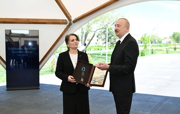 Prezident və birinci xanım Cəbrayıl rayonunun Şükürbəyli kəndinə köçən sakinlərlə görüşüblər
