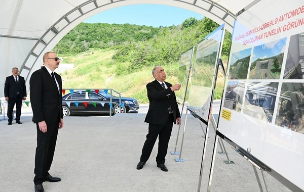 The President familiarized himself with the works on the Mughanly - Ismayilli - Gabala section of the Baku - Gabala highway