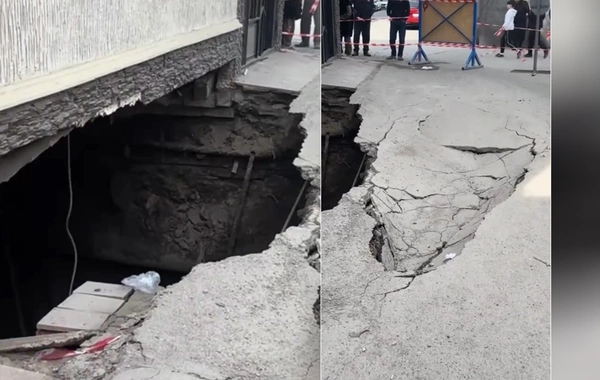 UPD qəsəbəsində su xəttində qəza - Evin altında çuxur yarandı