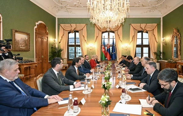 Azərbaycan və Slovakiya prezidentlərinin geniş tərkibdə görüşü olub