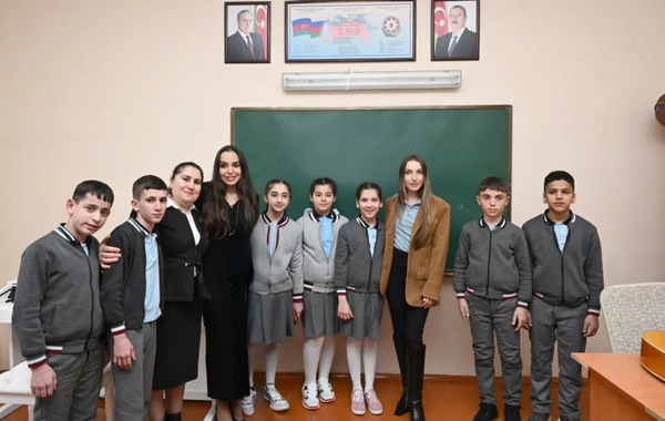 Leyla Əliyeva və Alyona Əliyeva Qubada internat tipli ümumtəhsil məktəbini və STEAM mərkəzini ziyarət ediblər