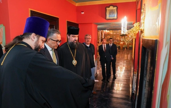 Dövlət komitəsinin sədri Bakı şəhəri Ali Mələk Mikayıl kilsəsini ziyarət edib