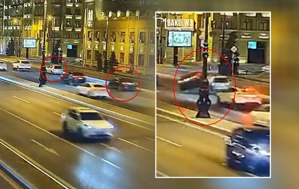 Bakıda dayanma qaydalarını pozan sürücü qəzaya səbəb oldu - ANBAAN VİDEO