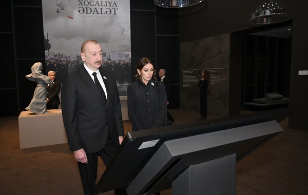 Prezident İlham Əliyev Xocalı Soyqırımı Memorialının açılışında iştirak edib