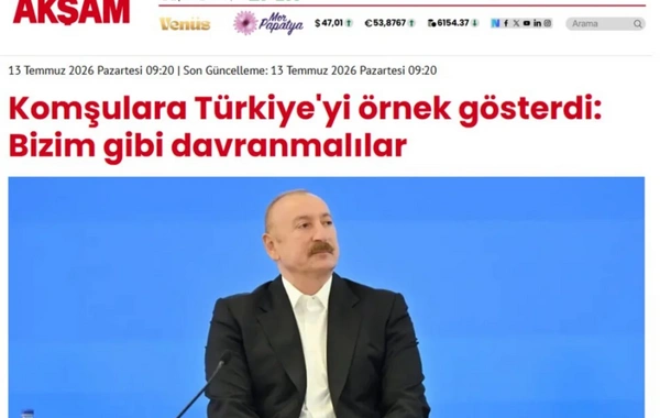 Azərbaycan Prezidentinin IV Şuşa Qlobal Media Forumundakı çıxışı Türkiyə mediasının diqqət mərkəzindədir