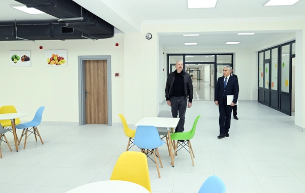 Prezident İlham Əliyev Şamaxı Avropa liseyinin yeni binasının açılışında iştirak edib