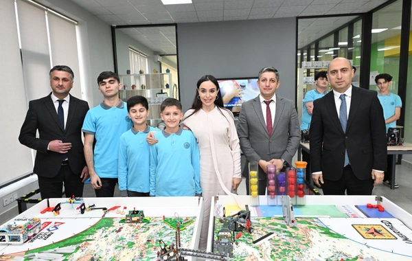 Лейла Алиева и Алена Алиева побывали в центре STEAM и полной средней школе номер 37 в Гяндже
