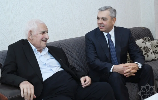 Xalq şairi Nəriman Həsənzadəyə "Heydər Əliyev" ordeni təqdim edilib