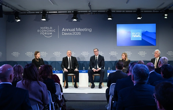 Prezident Davosda "Avrasiyanın iqtisadi özünəməxsusluğunun müəyyənləşdirilməsi" mövzusunda panel iclasında iştirak edib