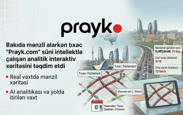 Bakıda mənzil alarkən tıxac probleminə innovativ həll: Prayk.com süni intellekt dəstəkli interaktiv xəritəsini təqdim etdi