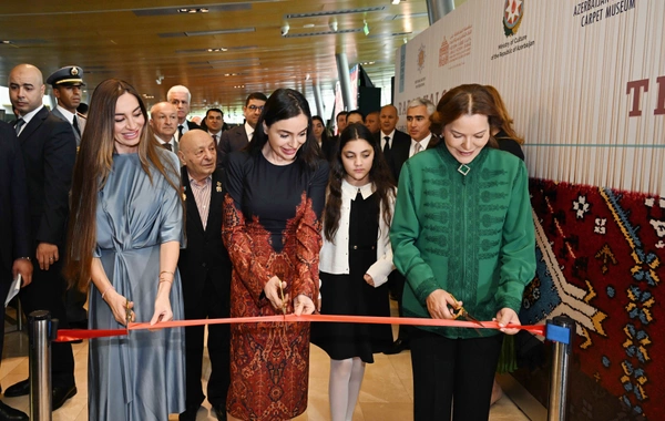 Leyla və Arzu Əliyevalar "Rabat xalça sənəti" immersiv sərgisinın açılışında iştirak ediblər