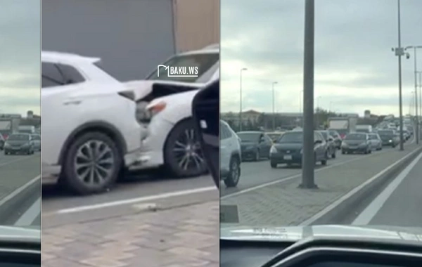 Ziya Bünyadov prospektində 4 maşın toqquşdu, kilometrlərlə uzanan tıxac yarandı