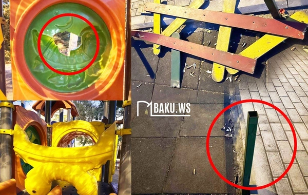 Bakıda uşaqların əylənməsi üçün nəzərdə tutulan park onların həyatı üçün təhlükəli hal alıb