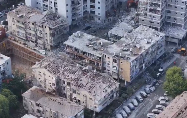 Təl-Əvivə ballistik raket zərbəsi: Məhəllənin dronla çəkilişi