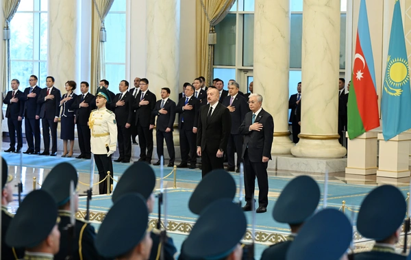 В Астане состоялась церемония официальной встречи Президента Азербайджана Ильхама Алиева