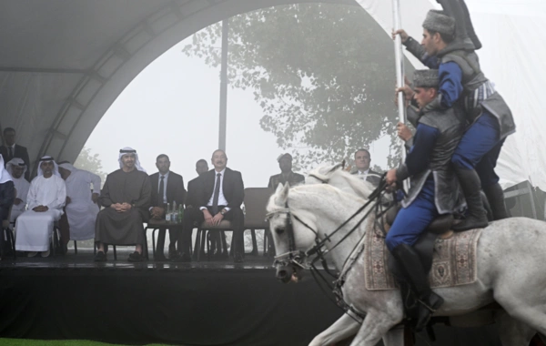 İlham Əliyev Şeyx Məhəmməd bin Zayed Al Nəhyana Qarabağ atı hədiyyə edib
