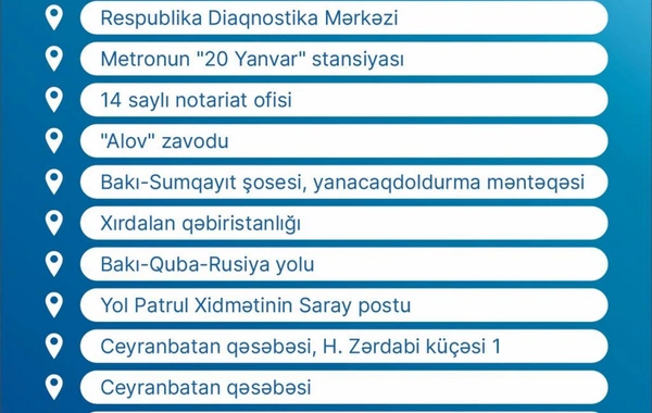 Sumqayıtdan paytaxta təşkil edilən yeni müntəzəm marşrutun dayanacaq məntəqələri açıqlanıb