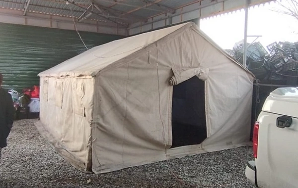 Evi yararsız vəziyyətə düşən ailəyə çadır qurdular