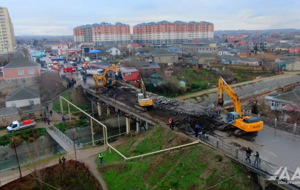Sumqayıt şəhərini Saray qəsəbəsi ilə birləşdirən körpünün söküntüsünə başlanılıb