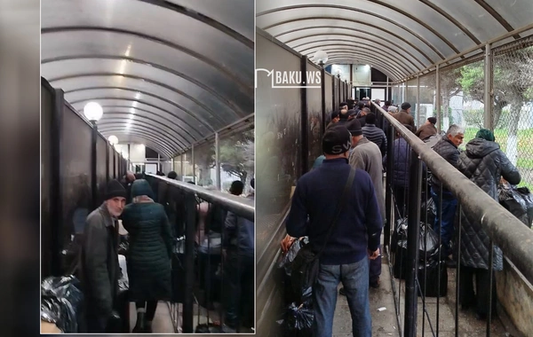 Biləsuvar gömrük postunda nə baş verir? - Naxçıvandan gələnlər saatlardır soyuqda gözləyir