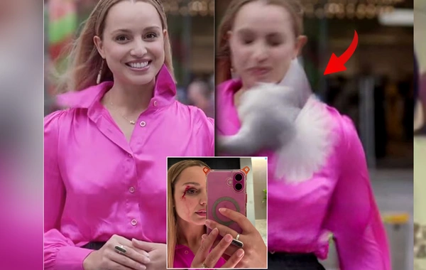 Aparıcı canlı yayımda gözündən zərbə aldı - ANBAAN VİDEO