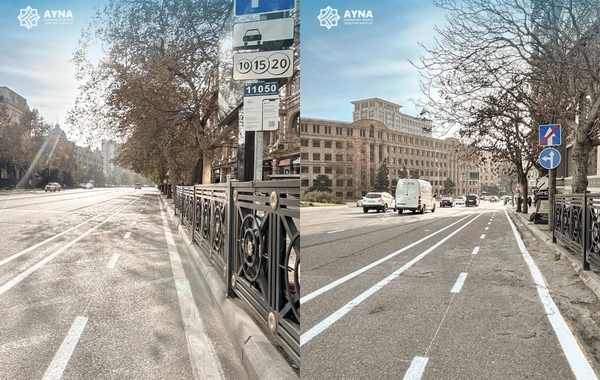 В Баку еще на двух улицах создается полоса для микромобильности