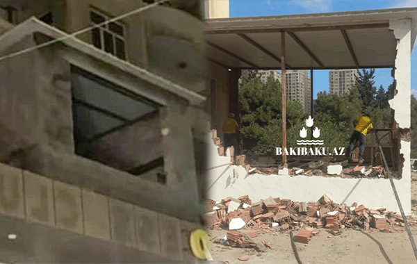 Yasamalda binaya qanunsuz artırılan eyvan söküldü