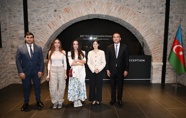 Leyla Əliyeva və Arzu Əliyeva Şəkidə tarixi-memarlıq abidələrinin bərpadan sonra açılışında iştirak ediblər