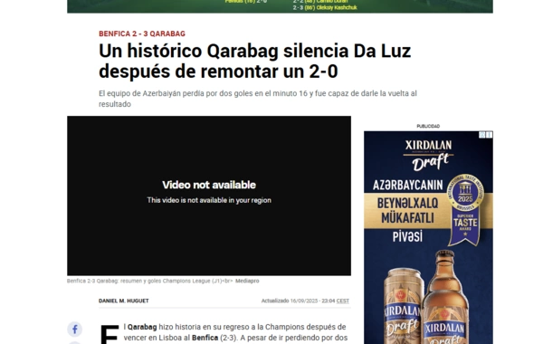 "Qarabağ"ın tarixi qələbəsi DÜNYA MƏTBUATINDA