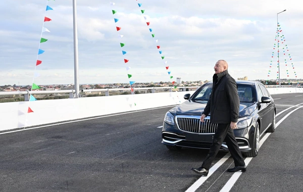 Президент Ильхам Алиев принял участие в открытии новой автомобильной дороги Беюкшор - Пиршаги