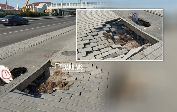 8 Noyabr prospektində səki çöküb