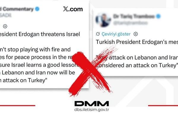 DMM: Sosial mediada Ərdoğanın adından yayılan ifadələr yalandır