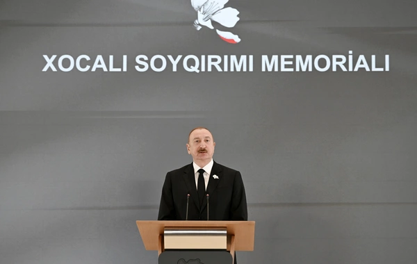 Prezident İlham Əliyev Xocalı Soyqırımı Memorialının açılışında iştirak edib