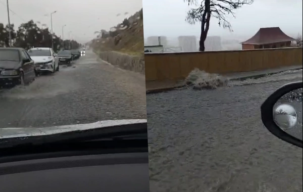 Badamdar yolunu su basdı