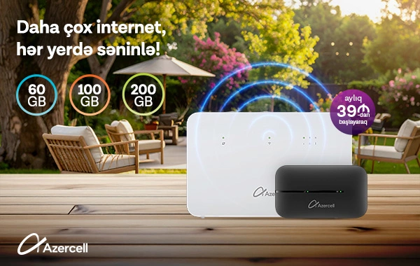 Azercell-dən MiFi və Wi-Fi cihazları ilə istənilən yerdə onlayn ol!
