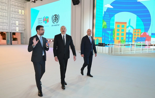 Prezident İlham Əliyev Bakı Olimpiya Stadionunun ərazisində WUF13 ilə bağlı görülən işlərlə tanış olub